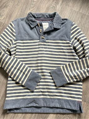 Fat face rugby style 3/4 sweatshirt striped collared
